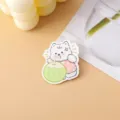 Cute acrylic Westie puppy brooch cartoon coconut drink pin aesthetic backpack badge gift - Green Coconut Drink Style (A1331)