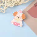 Niedlicher Cartoon Hund Acryl Brosche Abzeichen, rosa Rucksack Anhänger für Schüler. - Hund-Stil (A1366)