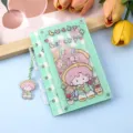 Acrylic Shaker Notebook A7 Loose Leaf Cute Cartoon Boy Journal Notepad with Pendants - Cartoon Boy A7 Style (B478)
