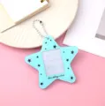 Llavero de acrílico con forma de estrella azul lindo para fotos de carnet de 1 pulgada y tarjetas. - Estilo de Ensamblaje DIY (B450) / Verde menta