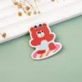 Cute cartoon bear acrylic brooch pin for backpacks, stylish clothing accessory for kids gifts. - 2 Bear (A1261)