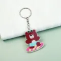 Mignon porte-clés en acrylique ours brun dessin animé, pendentif de sac et accessoire stylé. - 3 Pendentif Ours (B384)