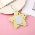 Llavero soporte de fototarjeta de acrílico con diseño de estrella lindo para foto - Estilo de Ensamblaje DIY (B451) / Amarillo