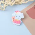 Mignonne broche en acrylique éléphant de dessin animé, joli badge animal pour sac d'école et sac à dos. - Style Éléphant (A1368)