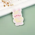 Cute pink rabbit acrylic brooch pin cartoon animal badge for backpack clothes decor gift - 3 Pink Rabbit (A1262)