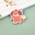 Cute cartoon puppy acrylic brooch badge, adorable school bag backpack decoration pin. - 4 Fishing Dog (A1263)