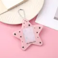 Llavero de soporte de fototargeta acrílico de estrella rosa bonito colgante para colección. - Estilo de Ensamblaje DIY (B453) / Rosa