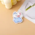 Cute cartoon puppy acrylic brooch decorative pin for cute clothes bag backpack style. - Blue Suspenders Bow Style (A1335)