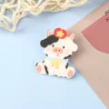 Jolie broche badge en acrylique vache de dessin animé, joli pendentif sac à dos animal - Style Vache (A1372)