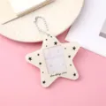 Llavero portafotos acrílico con forma de estrella lindo almacenamiento de foto de identidad - Naranja