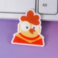 Cute cartoon chicken acrylic brooch badge variant, lovely animal party decorative patch accessory. - Chicken Scholar Style (A1175)