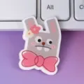 Cute cartoon rabbit acrylic brooch badge, DIY accessory for clothes, bags, or fridge. - Gentleman Mouse Style (A1176)