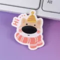 Cute acrylic cartoon animal brooch badge pin accessory for daily wear or hair clips. - Working Dog Style (A1177)