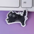 Cute cartoon black cat acrylic badge brooch pin cute animal DIY decorative accessory - Startled Cat Style (A1178)