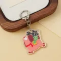 Portachiavi carino in acrilico con disegno di cavallo e testo di benedizione, ciondolo per borsa. - Stile Auspicione All'istante (B421)