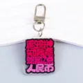 Acryl Schlüsselanhänger mit witzigem Zitat, pinker Text, robuster Metallkarabiner. - Reichtum Wunsch (B283)