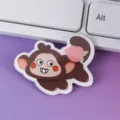 Grazioso badge spilla di scimmia di cartone animato in acrilico, ideale per vestiti e borse fai da te. - Stile Scimmia Golosa (A1180)