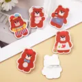 Grazioso set di spille spillette in acrilico con orsetto cartoon per borse e vestiti. - Stile Casuale