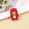 Spilla badge in acrilico con orsetto cartone animato, design mela fiocco, ciondolo borsa. - Orsetto Carino (A1250)