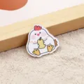 Niedliche Cartoon Huhn Acryl Brosche Abzeichen, schönes Tier Reversnadel für Taschen Kleidung. - Henne (A1279)