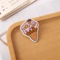Cute ice cream acrylic brooch badge cartoon pins for clothes decoration and collection. - Planet Ice Cream (A1360)