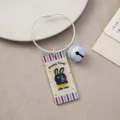 Niedlicher Cartoon Acryl Schlüsselanhänger mit Stahlseil und Glocke für kreative Geschenke. - Hase Schlüsselanhänger (B347) / Mit Drahtseil Glocke