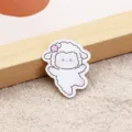 Cute cartoon white sheep acrylic brooch badge for backpacks and clothing accessories - Sheep (A1283)