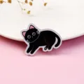 Cute black cat acrylic brooch cartoon enamel pin badge for backpack clothes decoration - Black Cat (A1235)