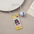 Niedlicher Cartoon Acryl Schlüsselanhänger mit Drahtseil und Glocke für Schlüssel und Taschen. - Bär Schlüsselanhänger (B348) / Mit Drahtseil Glocke