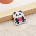 Cute panda acrylic brooch badge, sweet cartoon heart design lapel pin for backpack clothing decor. - Panda (A1284)