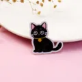 Cute black cat acrylic brooch badge, sweet cartoon backpack pendant decorative accessory. - Black Cat (A1236)