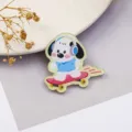 Cute cartoon puppy acrylic badge brooch, adorable bag accessory pendant item. Perfect gift. - Number A1247