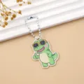 Cute cartoon crocodile acrylic keychain with bead chain backpack pendant accessory variant - Crocodile Style 2