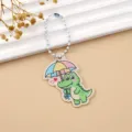 Acrylic cartoon alligator keychain with bead chain cute bag pendant green dinosaur - Crocodile Style 3