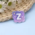 Bonito broche insignia de letra Z de acrilico morado, parche DIY para decorar mochila - Letra Z