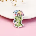 Cute cartoon crocodile acrylic brooch pin for clothes bags, lovely anime animal badge decoration. - Crocodile (A1241)