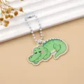 Cute green crocodile acrylic keychain with bead chain, perfect bag charm and accessory for daily. - Crocodile Style 4