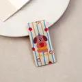 Lindo llavero colgante de acrílico con perrito de dibujos animados para bolso escolar o regalo. - Etiqueta DIY Cachorro (Sin Cierre)