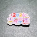 2026 Nouvel An broche acrylique joli badge épingle esthetique cadeau de bénédiction - 2026 Bonheur De L'année Du Cheval (X15)