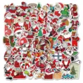 Waterproof Christmas Santa Claus cartoon graffiti stickers for water bottles and luggage decoration set. - CNY114 Christmas Style 2 / 50 Pieces/Pack