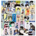 Retro Japanese anime girl stickers 50pcs waterproof aesthetic decorative decals for laptop - 50 Pieces/Pack