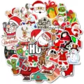 Christmas stickers waterproof PVC cute decals for phone case cup refrigerator holiday decor - AZ075 Christmas Style 1 / 50 Pieces/Pack