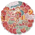 Christmas waterproof PVC stickers set, festive decorative decals for phone case and cup. - WES036 Christmas Style 5