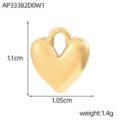 Nahaufnahme eines goldenen Herzanhängers mit den Maßen 1,1x1,05 cm und 1,4 g Gewicht - 3D Matte Finish Herz Anhänger (AP33382D0W1)