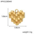 Detailansicht eines facettierten Herzanhängers aus Edelstahl in Gold für DIY-Schmuck. - Geometrischer Facettierter 3D-Herzanhänger (AP43228DW0)