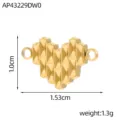 Genaue Abmessungen des goldenen 3D-Edelstahl-Herzanhängers für DIY-Schmuckherstellung - 3D Gitter Geometrischer Polyeder Herz Anhänger (AP43229DW0)