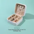 Compact white travel jewelry organizer box with zipper closure for rings and necklaces - Cross-Grain Zipper Style / 10x10x5cm / Pure White