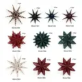 Christmas paper star hanging decorations 30 45 60cm Nordic hollow snowflake lantern props - Multicolor Printed Nine-pointed Star and Hollow Snowflake Set / 10 Pieces/Pack