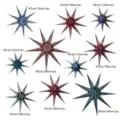 Vintage 9-pointed paper star hanging ornament for Christmas tree decor, holiday party supply. - Printed Vintage Plaid Nine-Pointed Star Set (10 Pack)