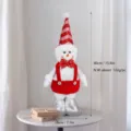 Christmas snowman doll plush toy holiday window decoration festive ornament gift home - 40cm Red Sequin Short-Legged Snowman